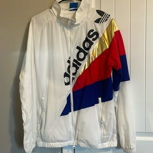White/Red/Blue/Gold Adidas Jacket Medium